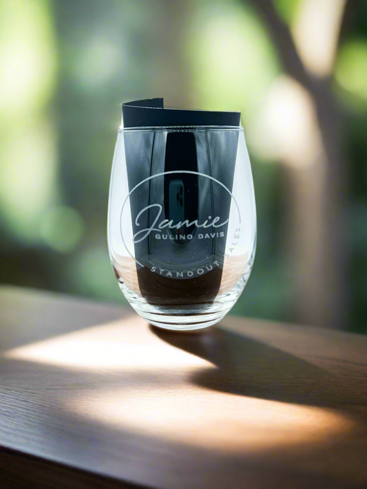 Laser Engraved Stemless Wine Glass