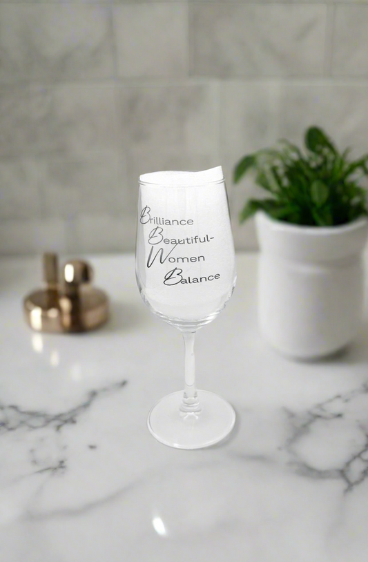 Laser Engraved Wine Glass With Stem