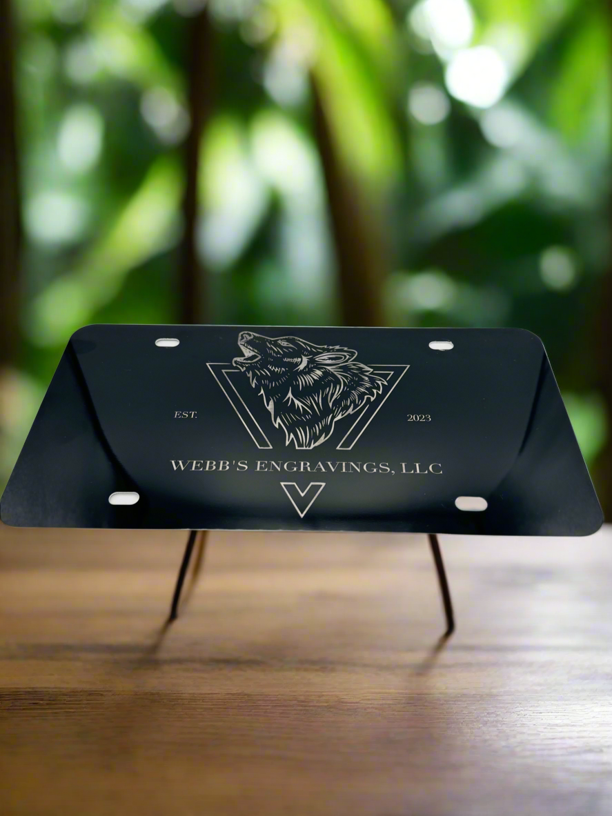 Custom Laser Engraved Aluminum License Plate with Font Choices