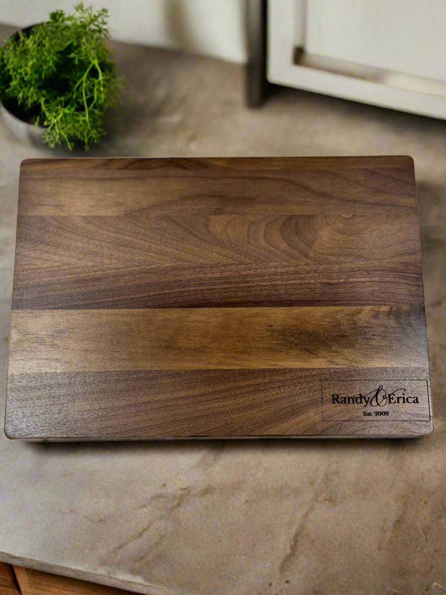 Custom Engraved Walnut Cutting Board – Premium Hardwood Kitchen Essential