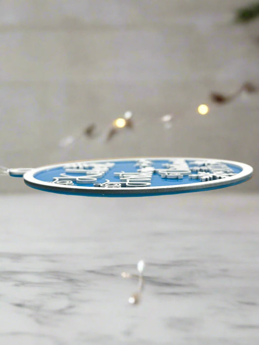 Custom Baby’s First Christmas Ornament - Large Acrylic & Wood Keepsake - Personalized Holiday Decor