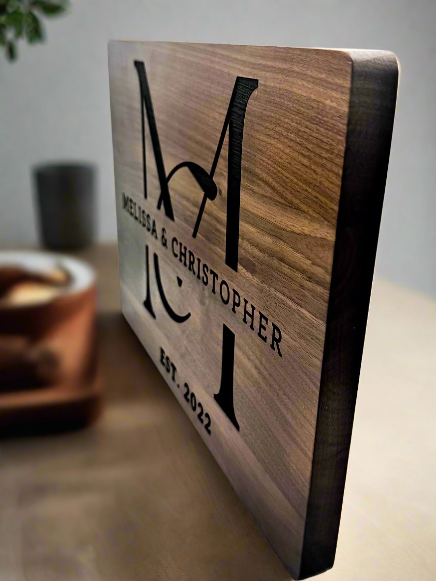 Custom Engraved Walnut Cutting Board – Premium Hardwood Kitchen Essential
