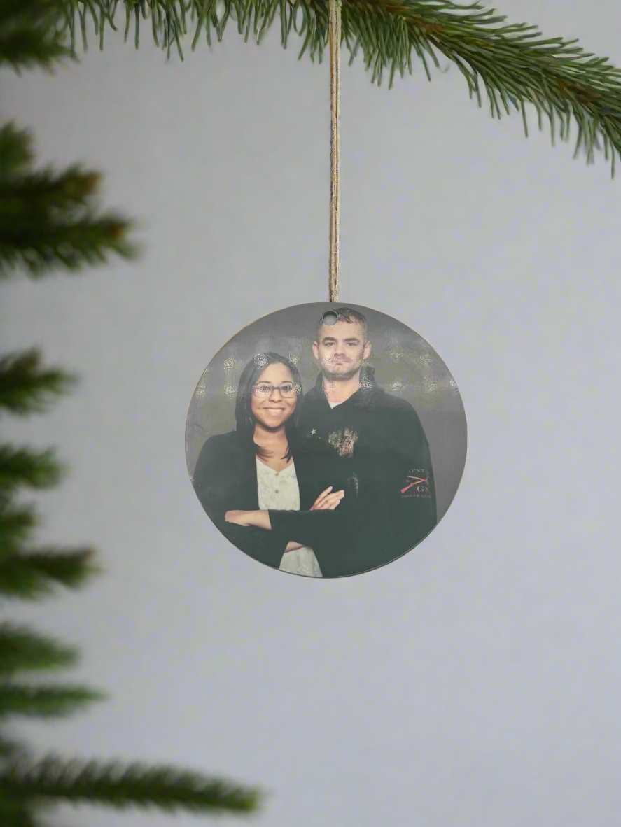Personalized Holiday Ornaments - Christmas Village, Santa Claus, Snowman & More - Custom Family Portraits, Double-Sided