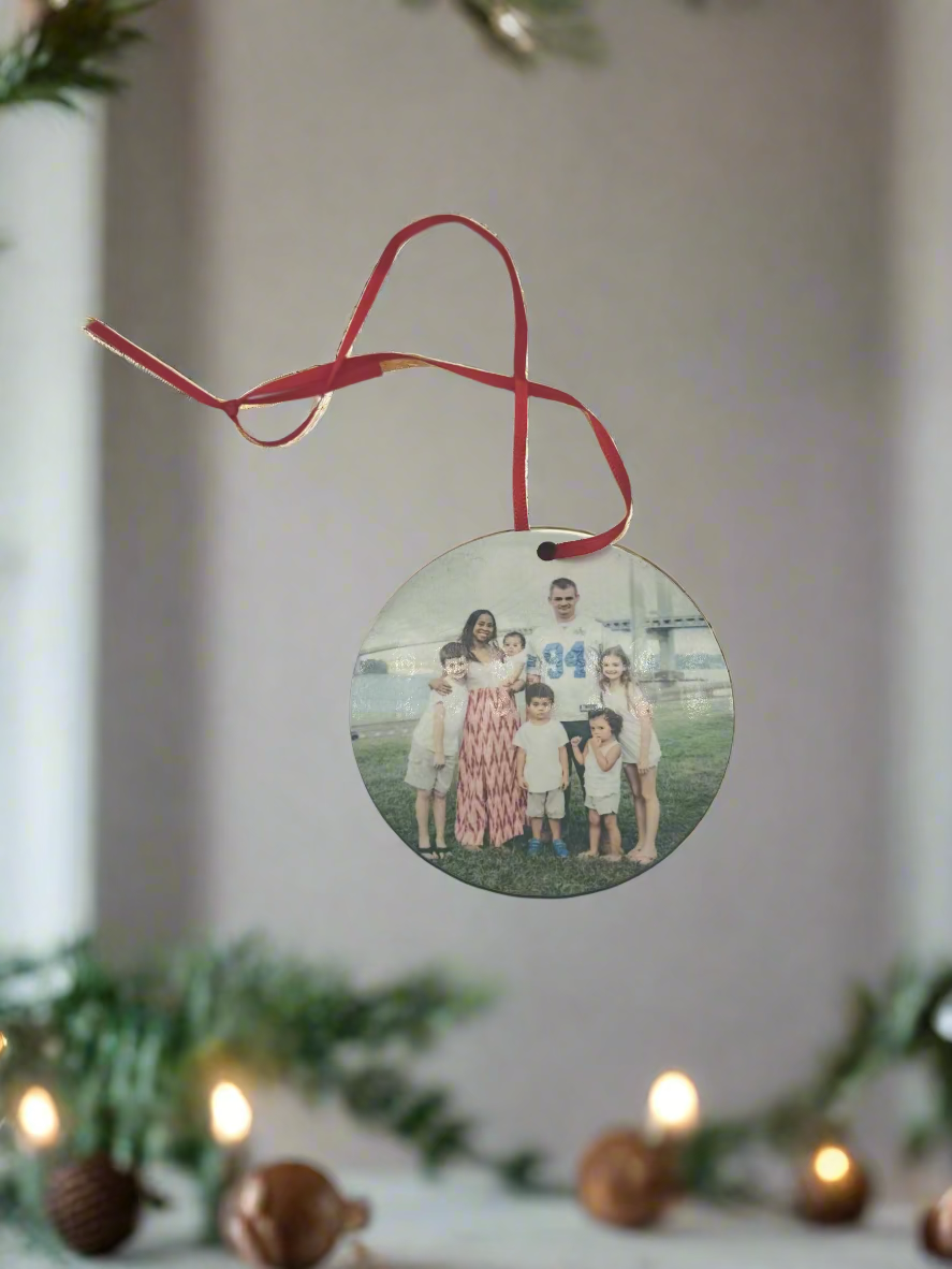 Personalized Holiday Ornaments - Christmas Village, Santa Claus, Snowman & More - Custom Family Portraits, Double-Sided