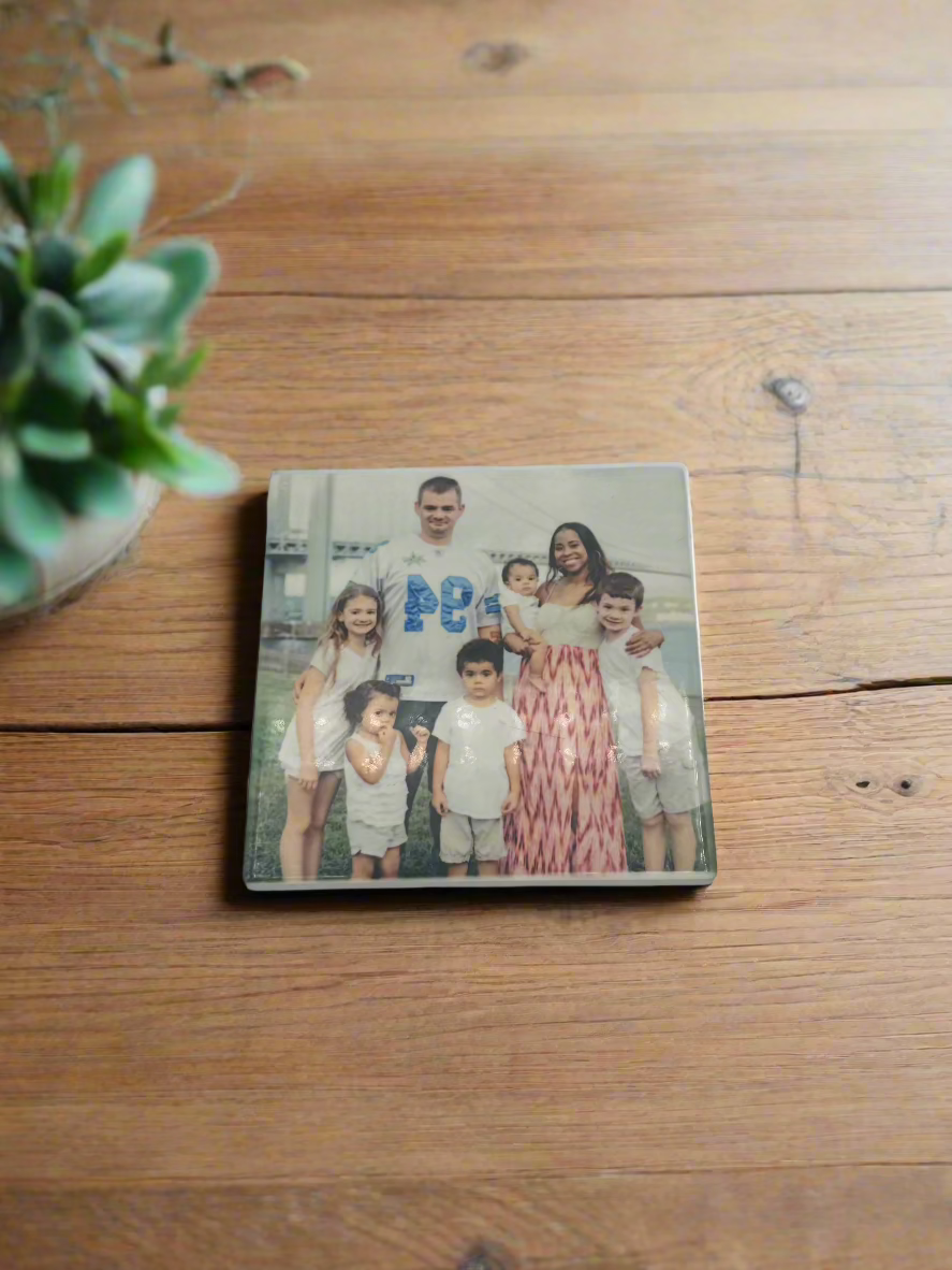 Personalized Slate Coasters - Custom Family & Couples Portraits - Perfect Holiday Gift, Home Decor, Unique Drink Coaster