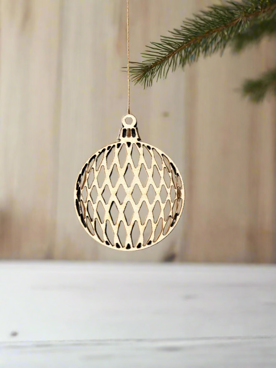Christmas Ornaments Set in Custom Wooden Box - 8-Piece Holiday Decor - Perfect Gift & Tree Decoration