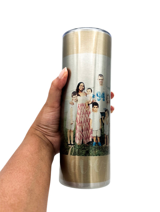 Custom Photo Tumbler | Personalized 20oz Sublimated Skinny Tumbler