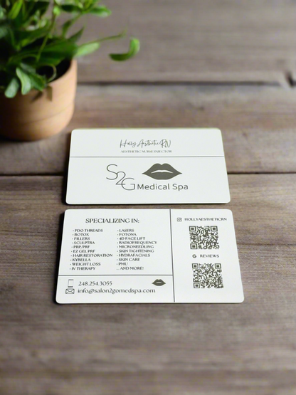 Custom Laser Engraved Metal Business Cards | Personalized Aluminum Business Cards | Professional Networking Cards