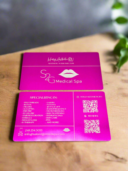 Custom Laser Engraved Metal Business Cards | Personalized Aluminum Business Cards | Professional Networking Cards