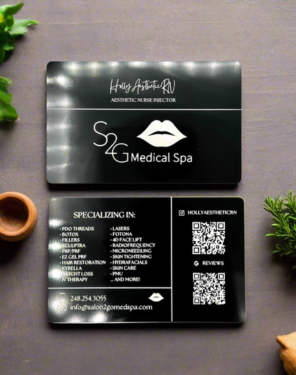 Custom Laser Engraved Metal Business Cards | Personalized Aluminum Business Cards | Professional Networking Cards
