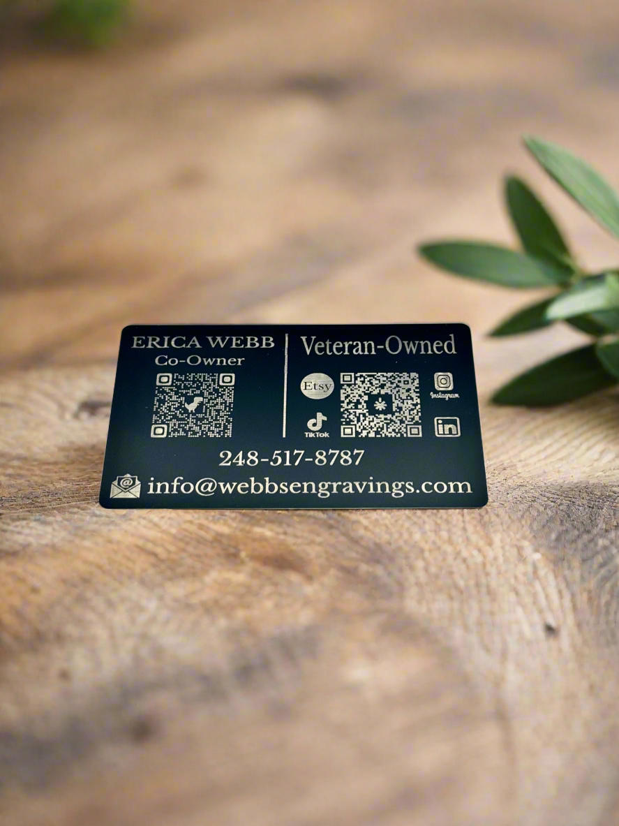 Laser Engraved Metal Business Card