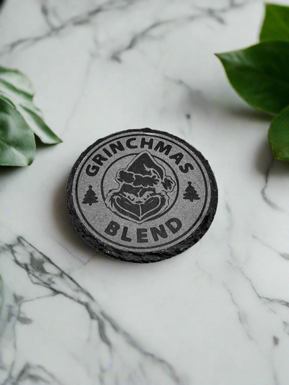 Custom Engraved Coaster | Personalized Wood & Slate Coaster Set