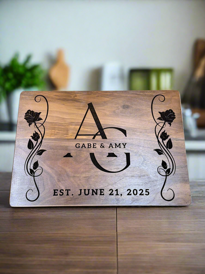 Custom Engraved Walnut Cutting Board | Personalized American Walnut