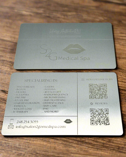 Custom Laser Engraved Metal Business Cards | Personalized Aluminum Business Cards | Professional Networking Cards