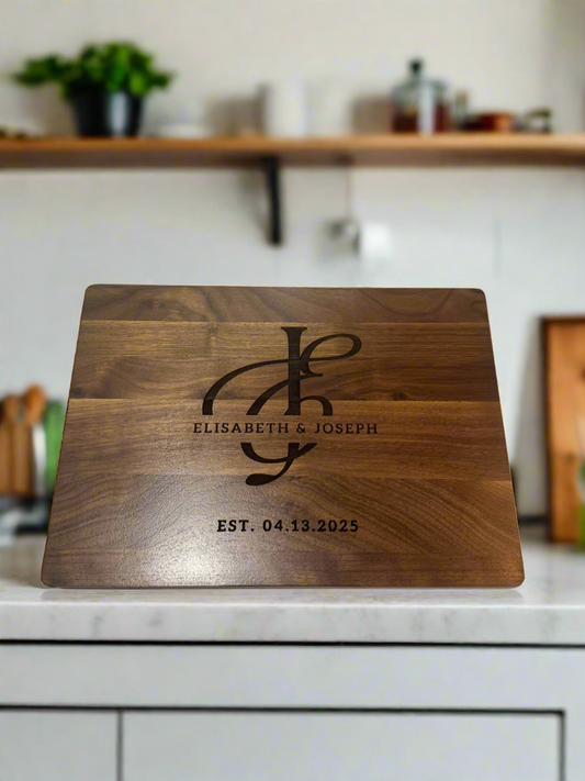 Custom Engraved Walnut Cutting Board – Premium Hardwood Kitchen Essential