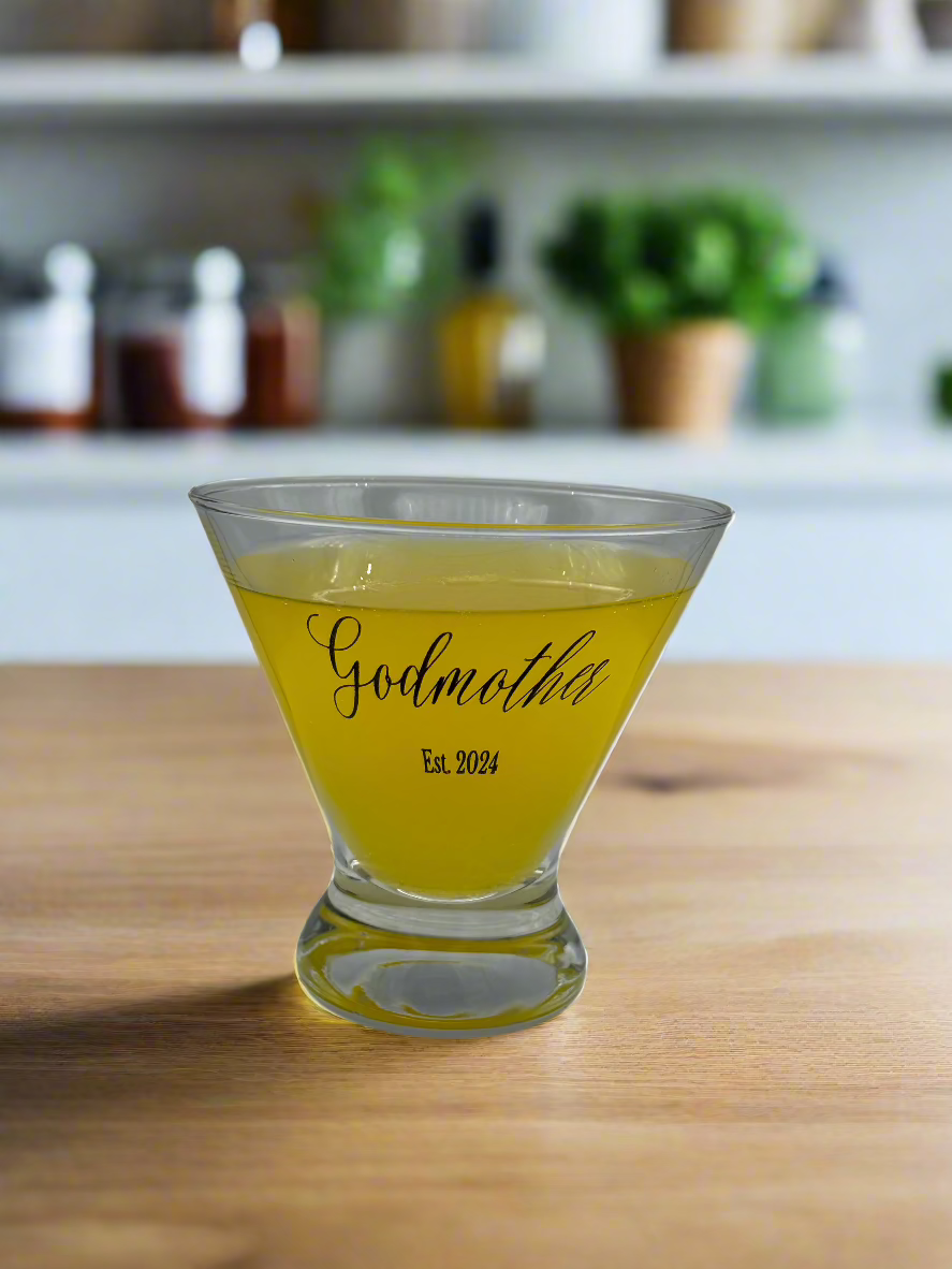 Custom Laser Engraved Cosmopolitan Glass - Personalized Barware for Cocktail Enthusiasts - Drinkware, Customized