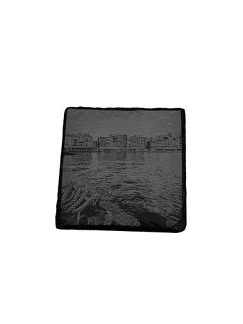 Custom Engraved Coaster | Personalized Wood & Slate Coaster Set