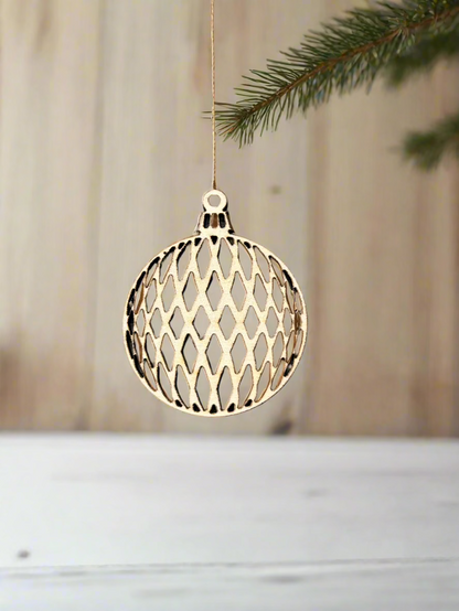 Christmas Ornaments Set in Custom Wooden Box - 8-Piece Holiday Decor - Perfect Gift & Tree Decoration