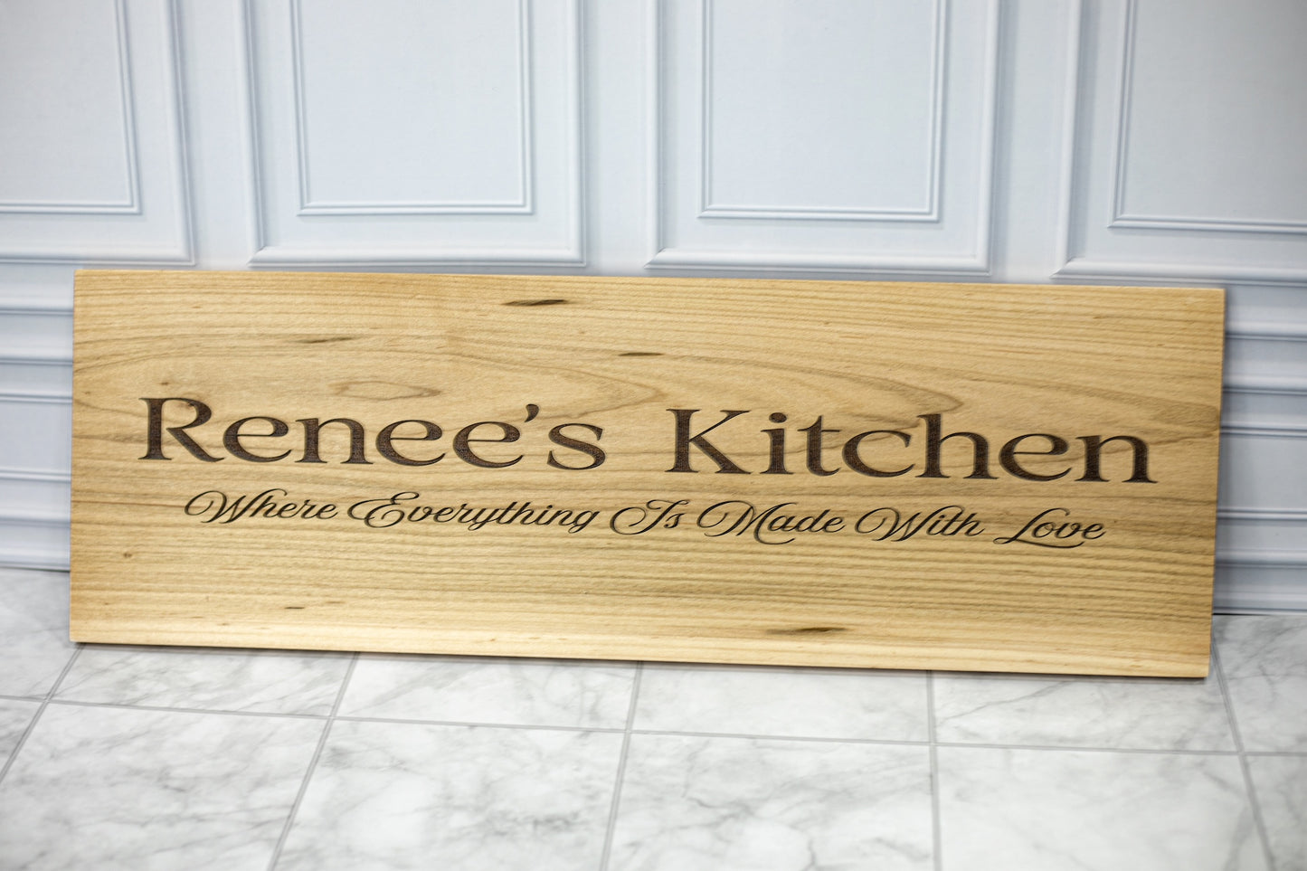 Custom Engraved Maple Wood Sign | Personalized Kitchen Sign | 24x8 Wall Decor