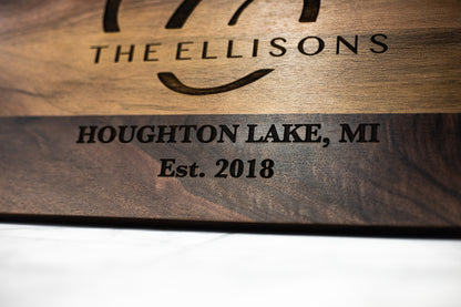 Custom Engraved Walnut Cutting Board | Personalized American Walnut