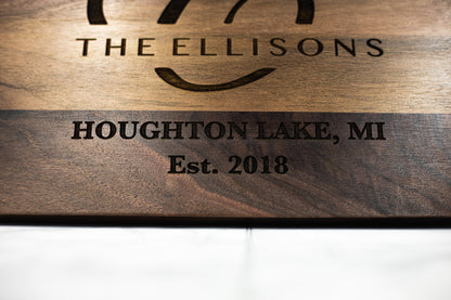 Custom Engraved Walnut Cutting Board | Personalized American Walnut