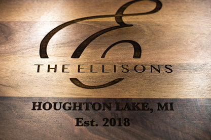 Custom Engraved Walnut Cutting Board | Personalized American Walnut