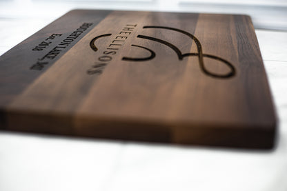 Custom Engraved Walnut Cutting Board | Personalized American Walnut