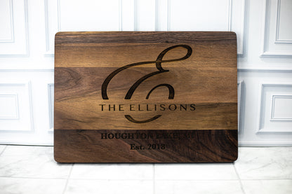 Custom Engraved Walnut Cutting Board | Personalized American Walnut