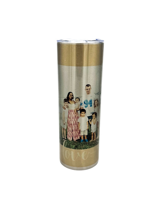 Custom Photo Tumbler | Personalized 20oz Sublimated Skinny Tumbler