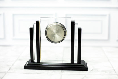 Optical crystal clock award, rear angle