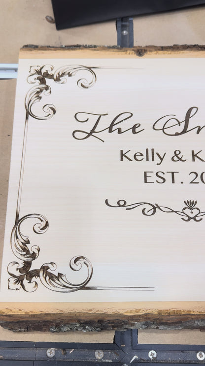 Engraved wood plaque, video preview