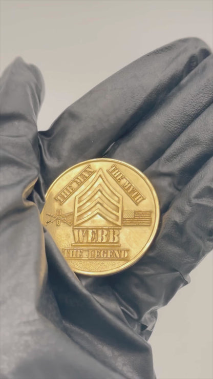 Challenge coin on fabric, video preview