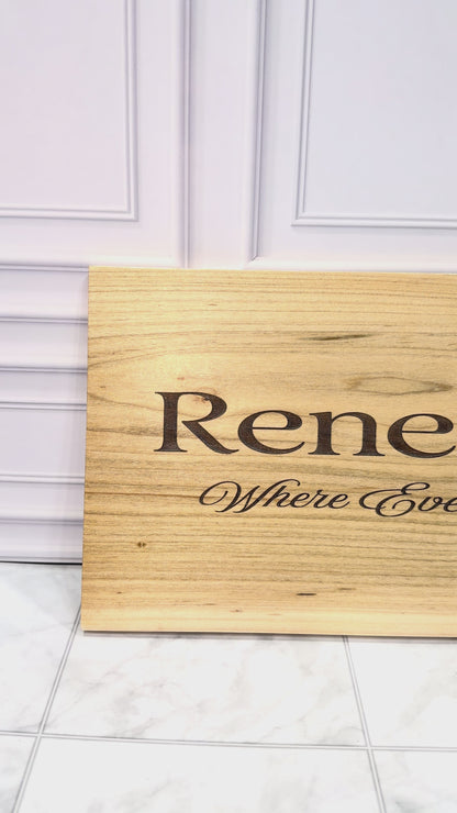Maple wood sign with custom engraving, video preview